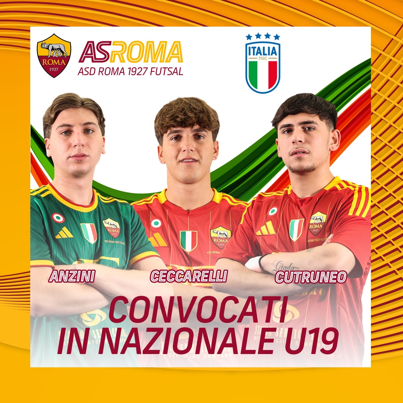 Nazionale U19 | Convocati Anzini, Ceccarelli e Cutruneo 