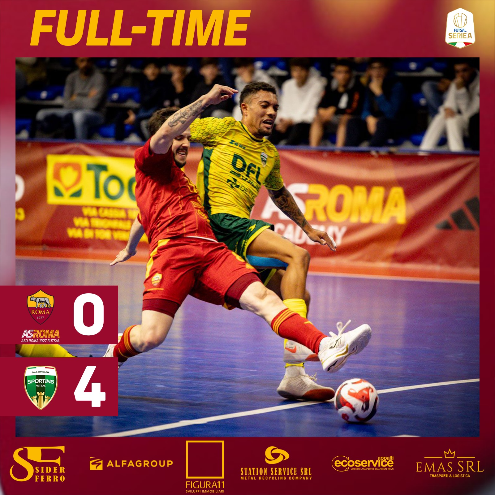 Roma 1927 Futsal - Sporting Sala Consilina, 0-4