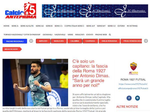 L'articolo su Calcio a 5 Anteprima dedicato alla Roma 1927 Futsal