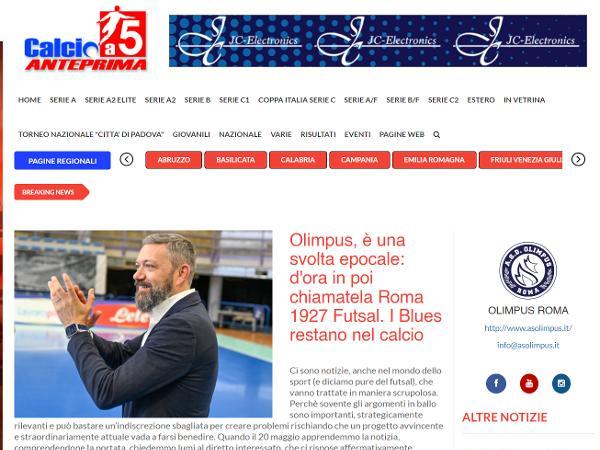 L'articolo su Calcio a 5 Anteprima dedicato alla Roma 1927 Futsal