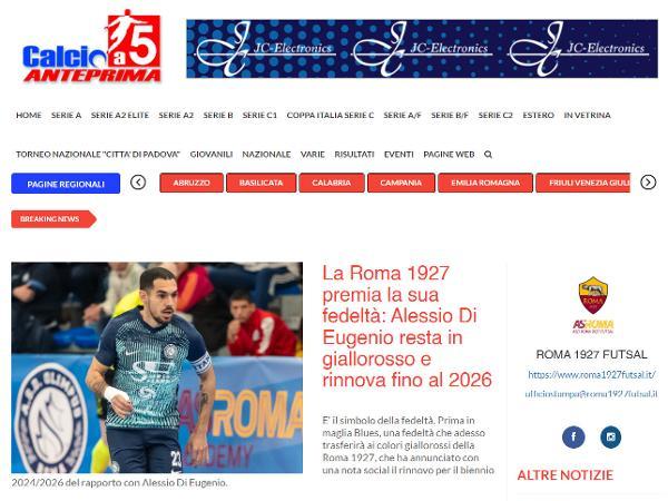 L'articolo su Calcio a 5 Anteprima dedicato alla RomaÂ 1927Â Futsal