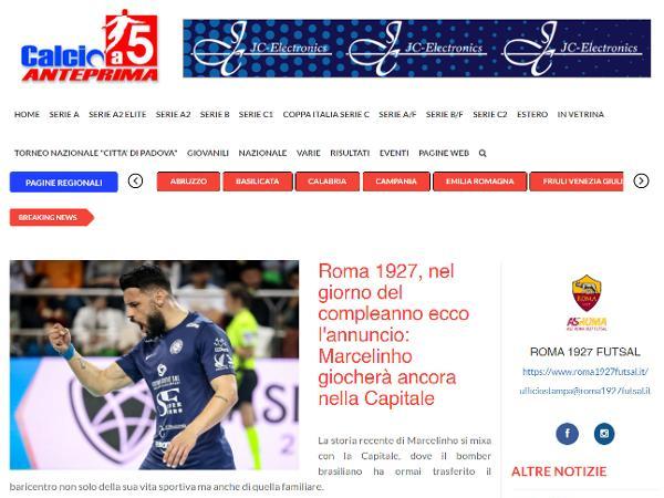 L'articolo su Calcio a 5 Anteprima dedicato alla Roma 1927 Futsal