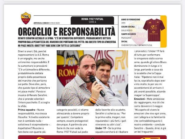 Le pagine dedicate alla Roma 1927 Futsal su Calcio a 5 LiveÂ Magazine