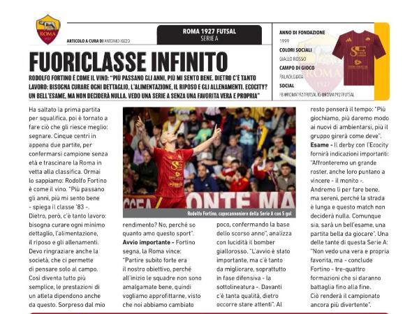 Le pagine dedicate alla Roma 1927 Futsal su Calcio a 5 Live Magazine