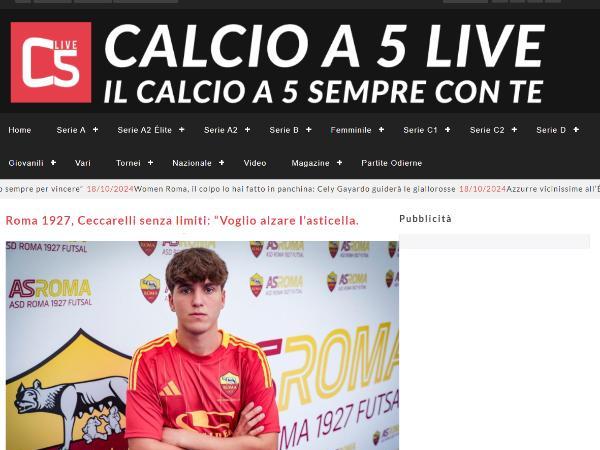 L'intervista a Tommaso Ceccarelli su Calcio a 5 Live