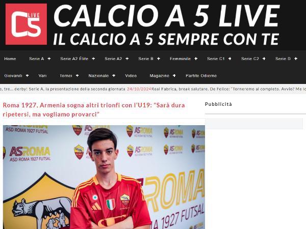 L'intervista a Luciano Armenia su Calcio a 5 Live