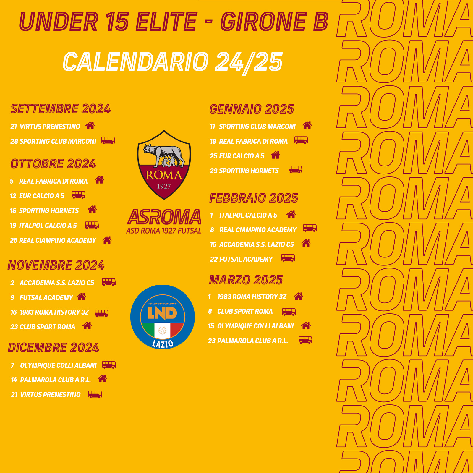 Under 15 Elite | Il calendario e la composizione del girone 