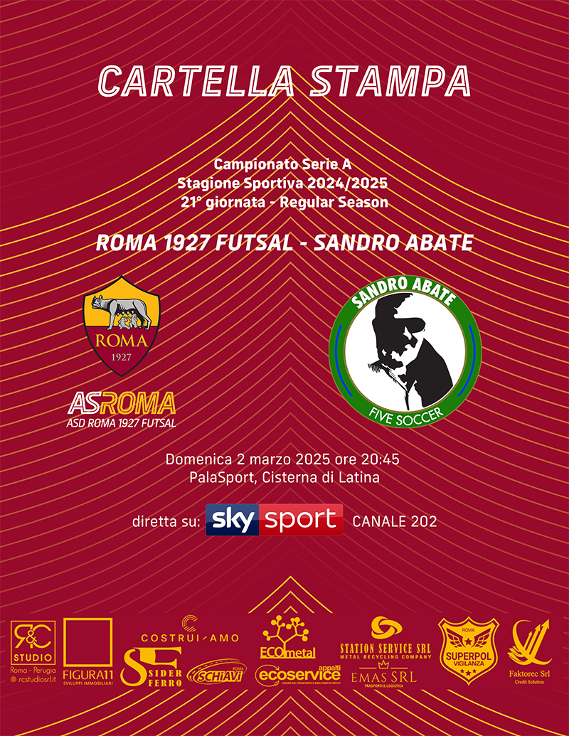 Roma 1927 Futsal - Sandro Abate | La cartella stampa 