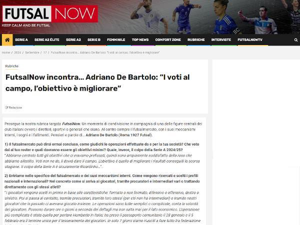 L'intervista al Direttore Sportivo Adriano De Bartolo su FutsalNow.it